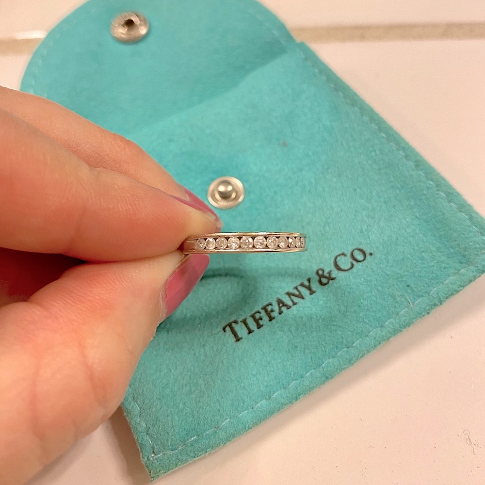 Tiffany & Co Platinum Half Circle Diamond Ring